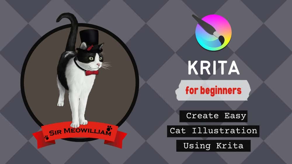 آموزش Krita برای مبتدیان: با استفاده از Krita تصویر گربه آسان ایجاد کنید