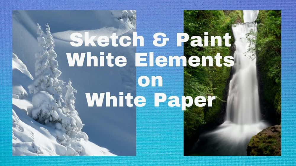 آموزش نحوه ترسیم و رنگ آمیزی عناصر سفید بر روی کاغذ سفید