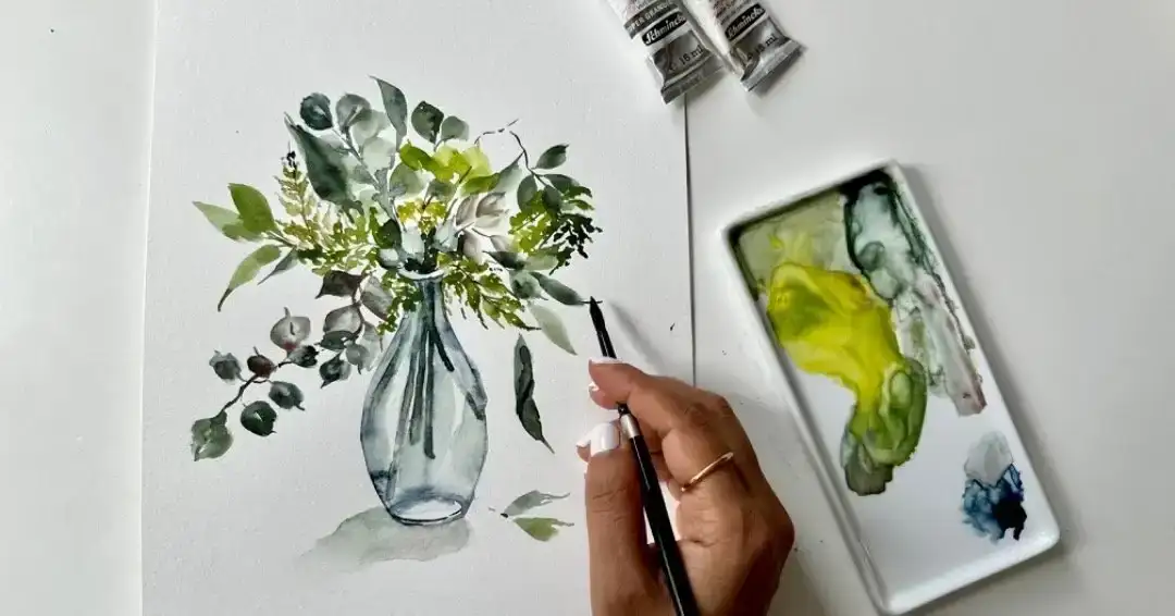 A Guide to Liquid Watercolors. Learn to Paint Pebbles and Cactus., Ania  Kropla Malinowska