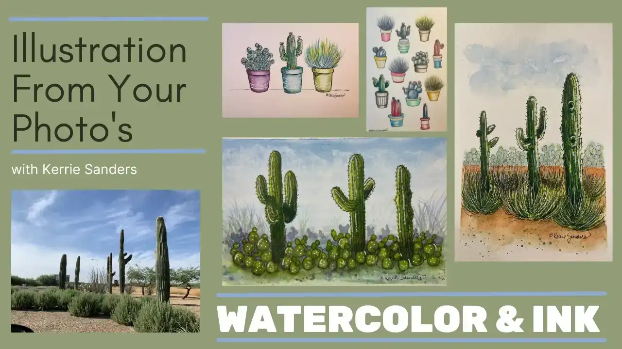 A Guide to Liquid Watercolors. Learn to Paint Pebbles and Cactus., Ania  Kropla Malinowska