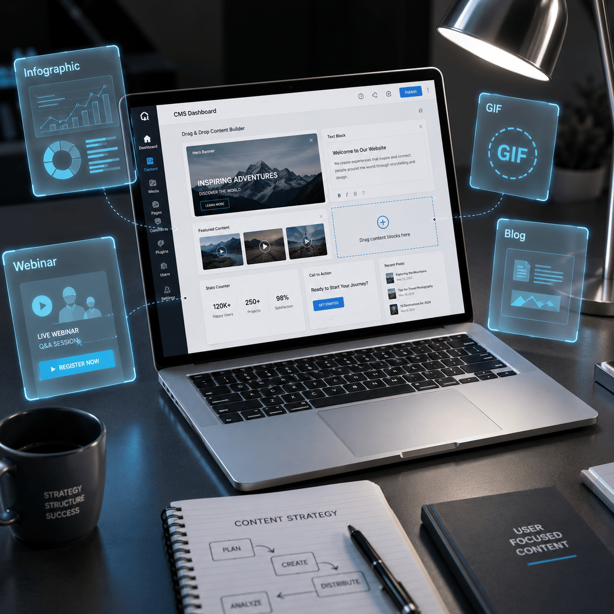 آموزش استراتژی محتوا، سیستم‌های مدیریت محتوا (CMS) و ابزارهای دیجیتال مارکتینگ