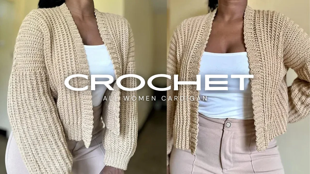 آموزش ژاکت قلاب‌بافی اندازه‌گیری شده برای تمام سایزها

