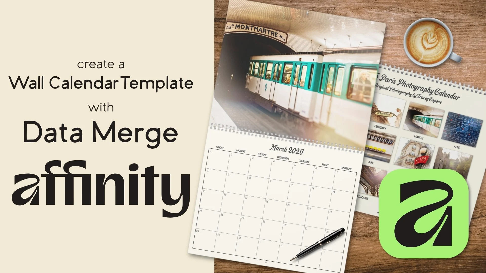 افینیتی ۳ توسط کانوا: آموزش ساخت قالب تقویم دیواری با قابلیت Data Merge