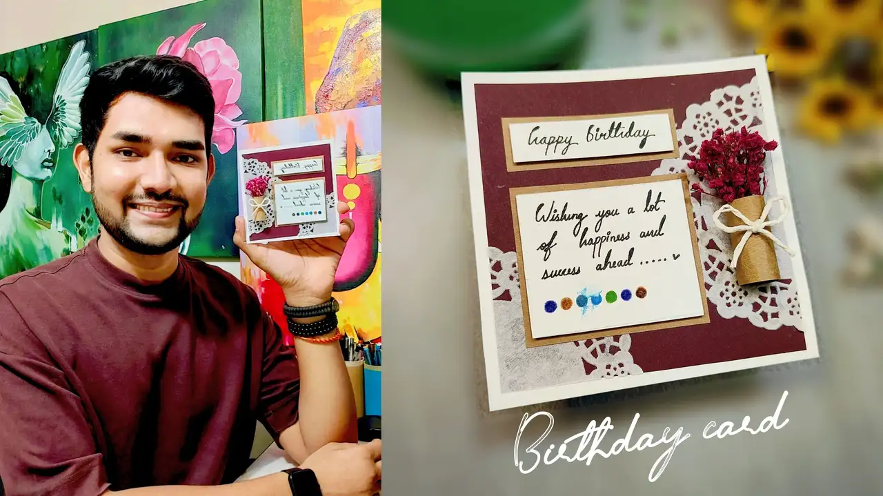 آموزش کارت تولد دست ساز با کاردستی آسان و ساده

