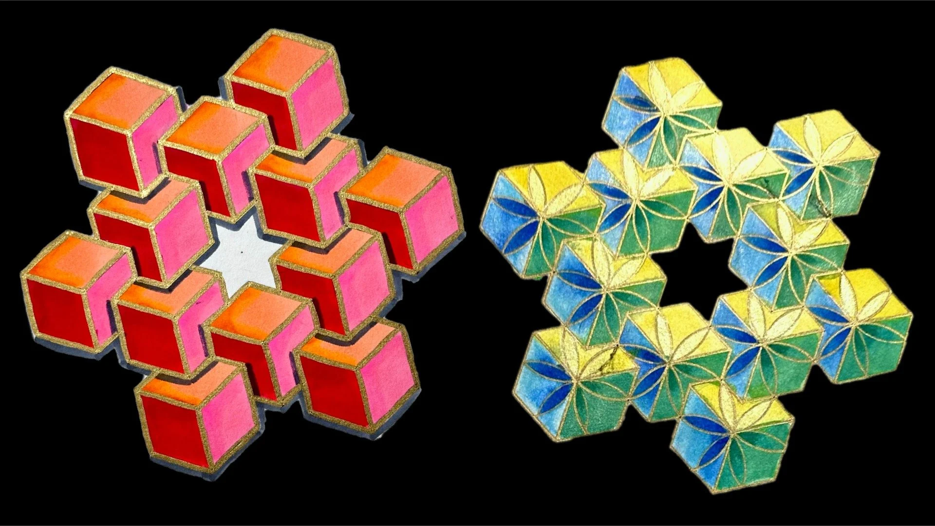 آموزش یک هگزاگرام غیرممکن هندسی را بسازید: توهم نوری خود شما