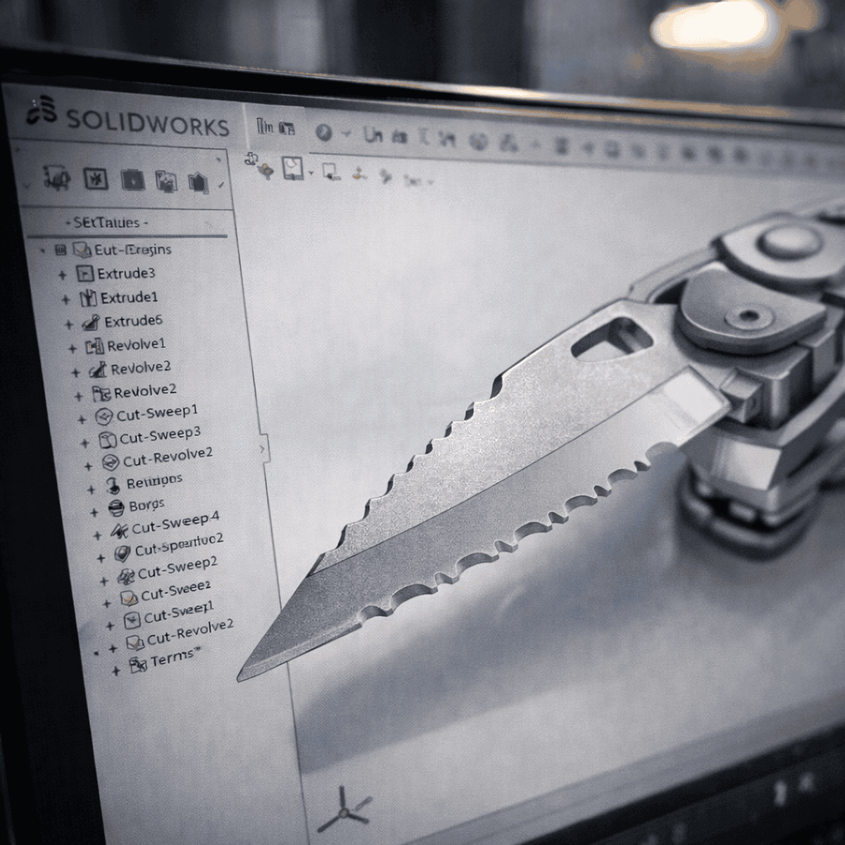 آموزش طراحی و مونتاژ یک ابزار چندمنظوره در سالیدورک (SolidWorks)