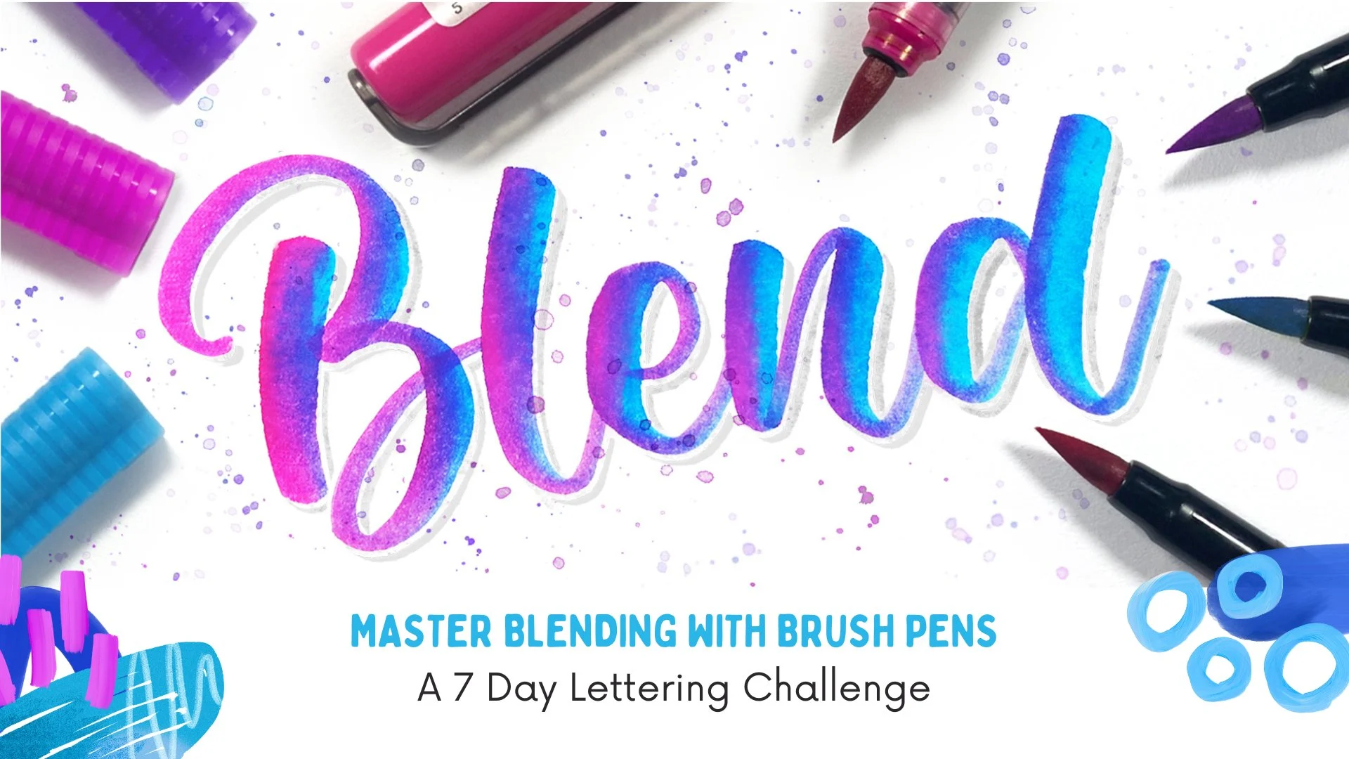 آموزش ترکیب رنگ با قلم‌مو: چالش ۷ روزه خطاطی
