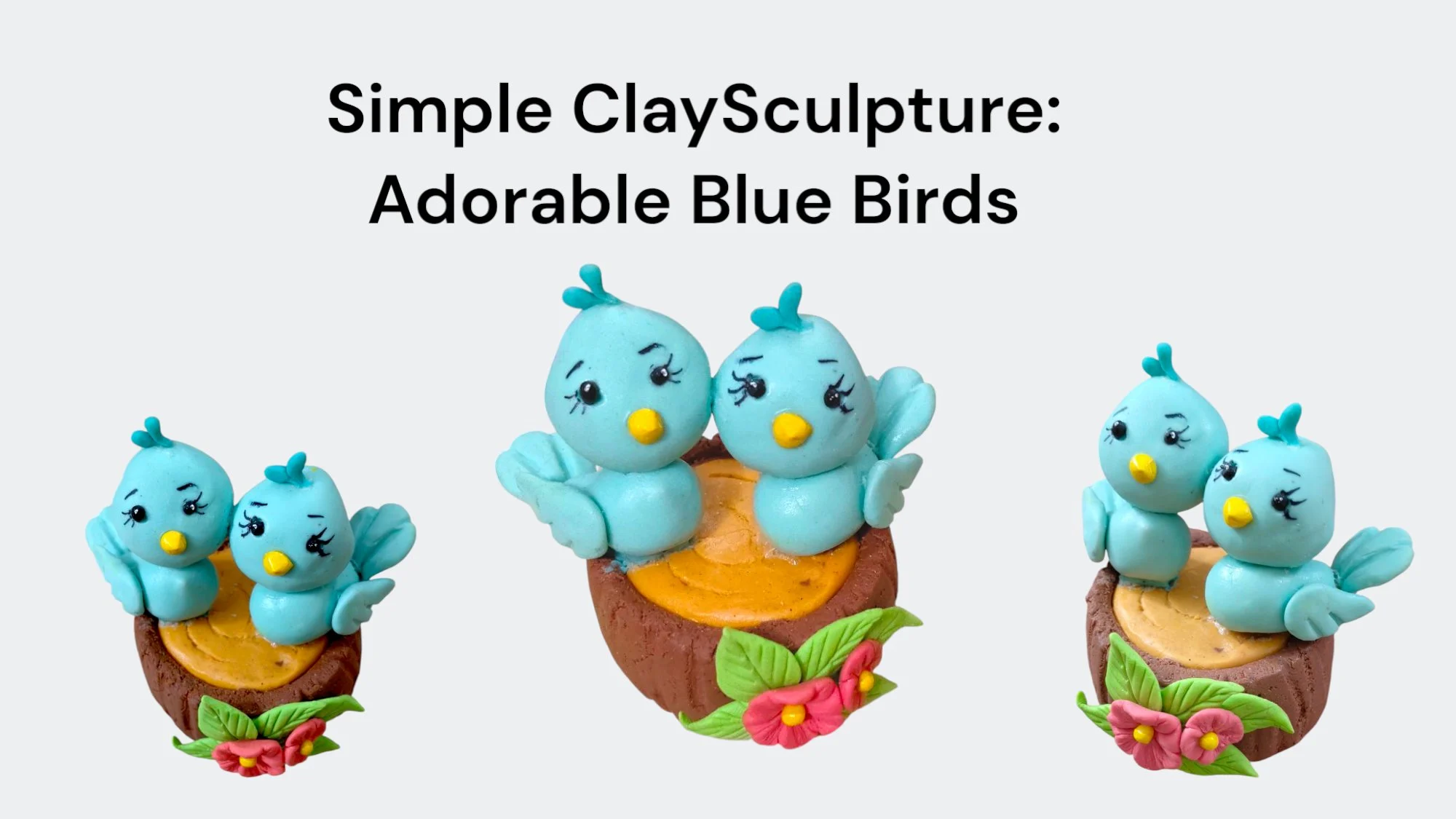 آموزش مجسمه‌های گلی ساده: بلوبِرد دوست‌داشتنی
