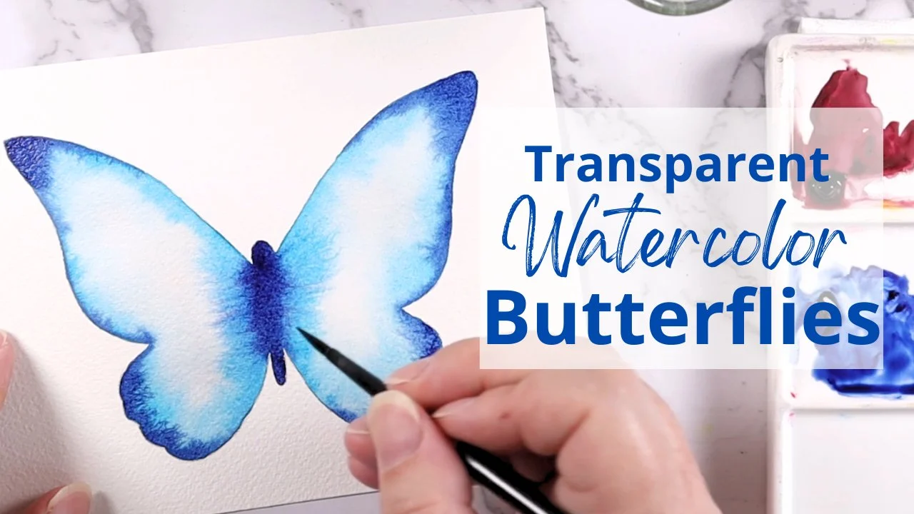 پروانه‌های آبرنگ شفاف – تمرین تکنیک خیس در خیس
