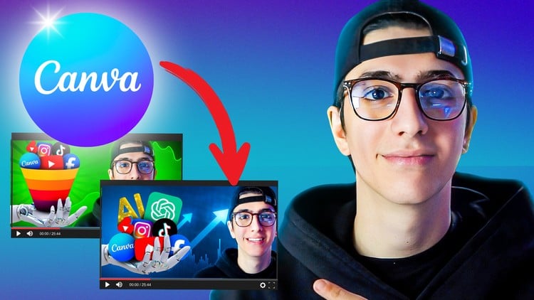 آموزش مسترکلاس طراحی کاور یوتیوب ۲۰۲۵ با کانوا
