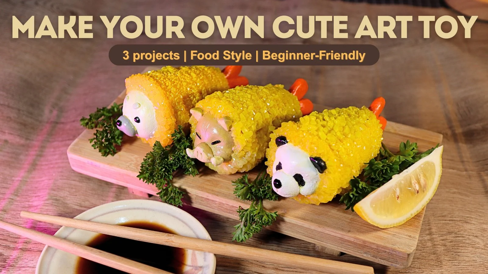 آموزش ساخت عروسک‌های هنری فانتزی و بامزه با خمیر پلیمری و کریستال: طرح‌های غذایی برای مبتدیان
