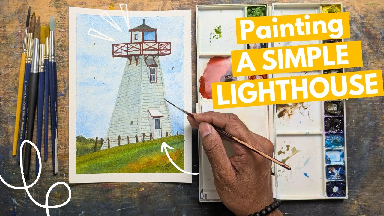 آموزش آسان و ساده نقاشی با آبرنگ فانوس دریایی: برای نقاشان آبرنگ مبتدی
