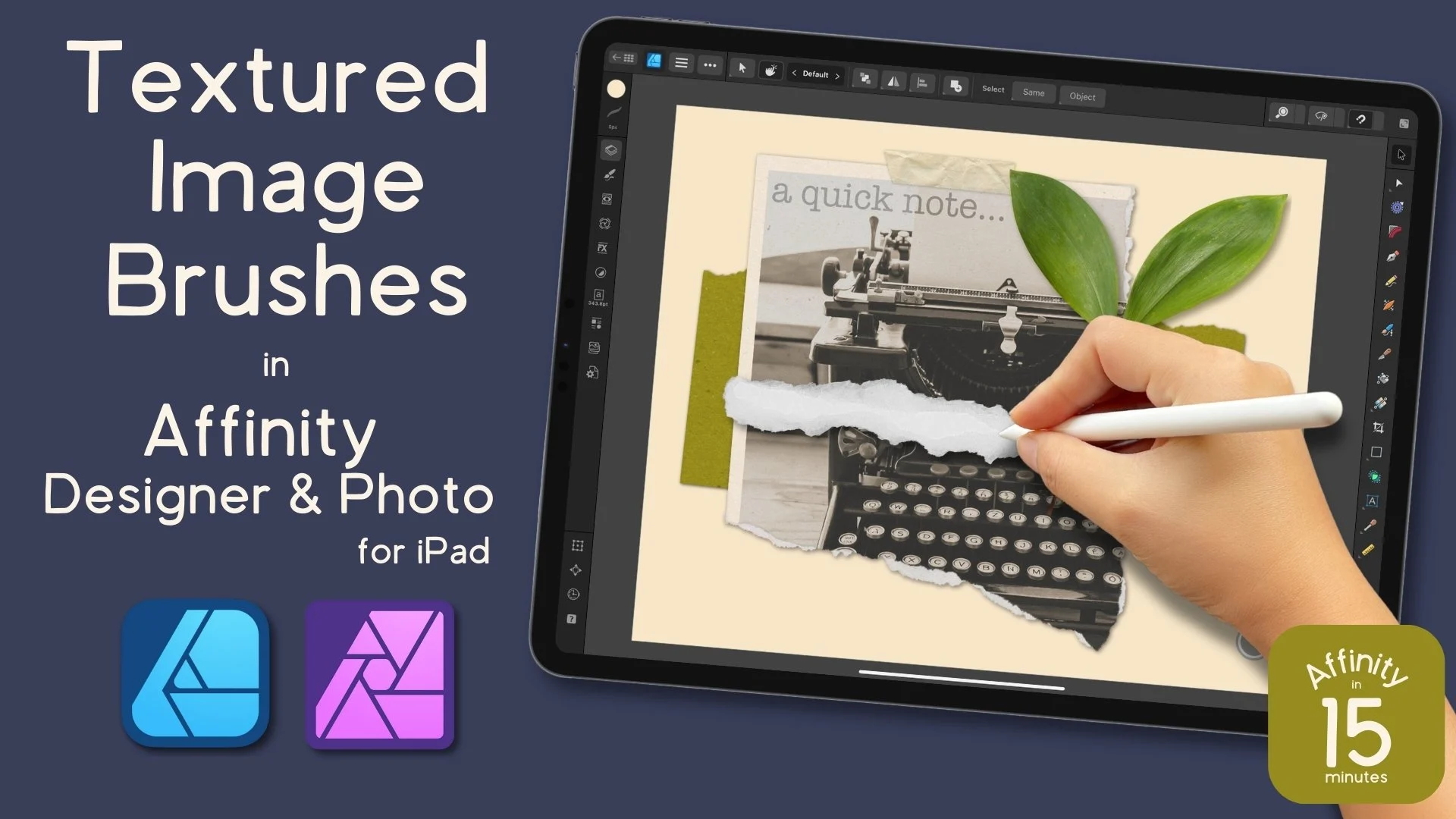 آموزش افینیتی دیزاینر و فوتو برای آیپد نسخه ۲ | ساخت براش تصویری بافت‌دار
