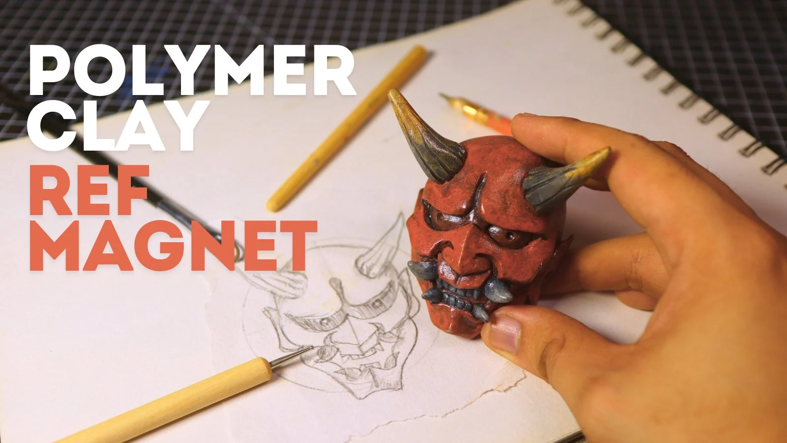 آموزش ماسک گل رس پلیمری: مجسمه یک آهنربای یخچال