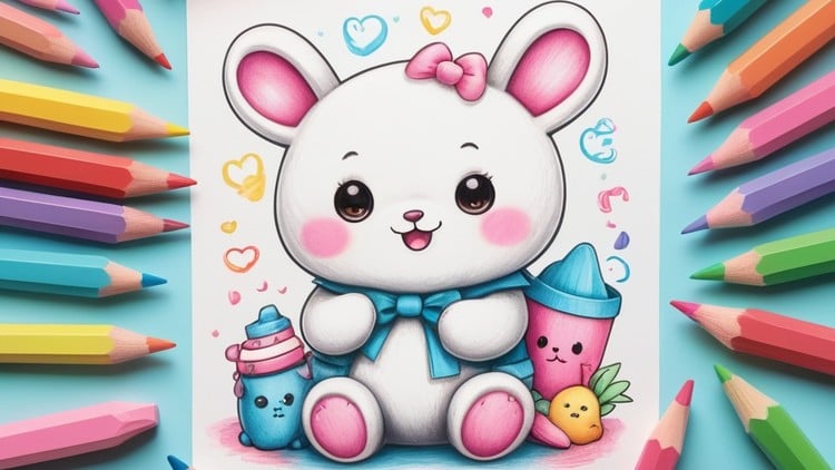 آموزش نقاشی شخصیت های کاوایی و بامزه برای کودکان و مبتدیان

