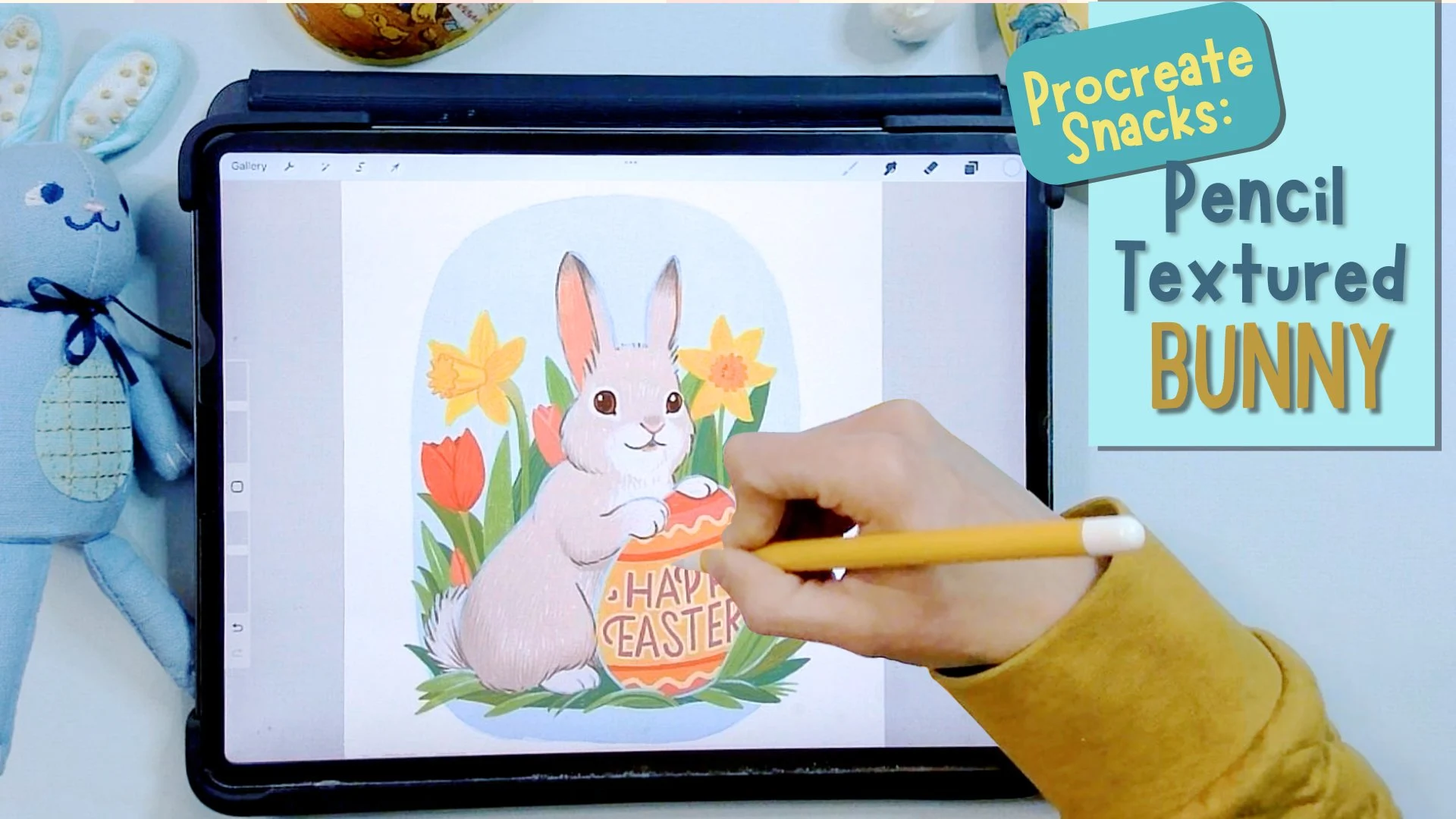 آموزش اسنک‌های پروکریئیت: خرگوش بافت‌دار با مداد
