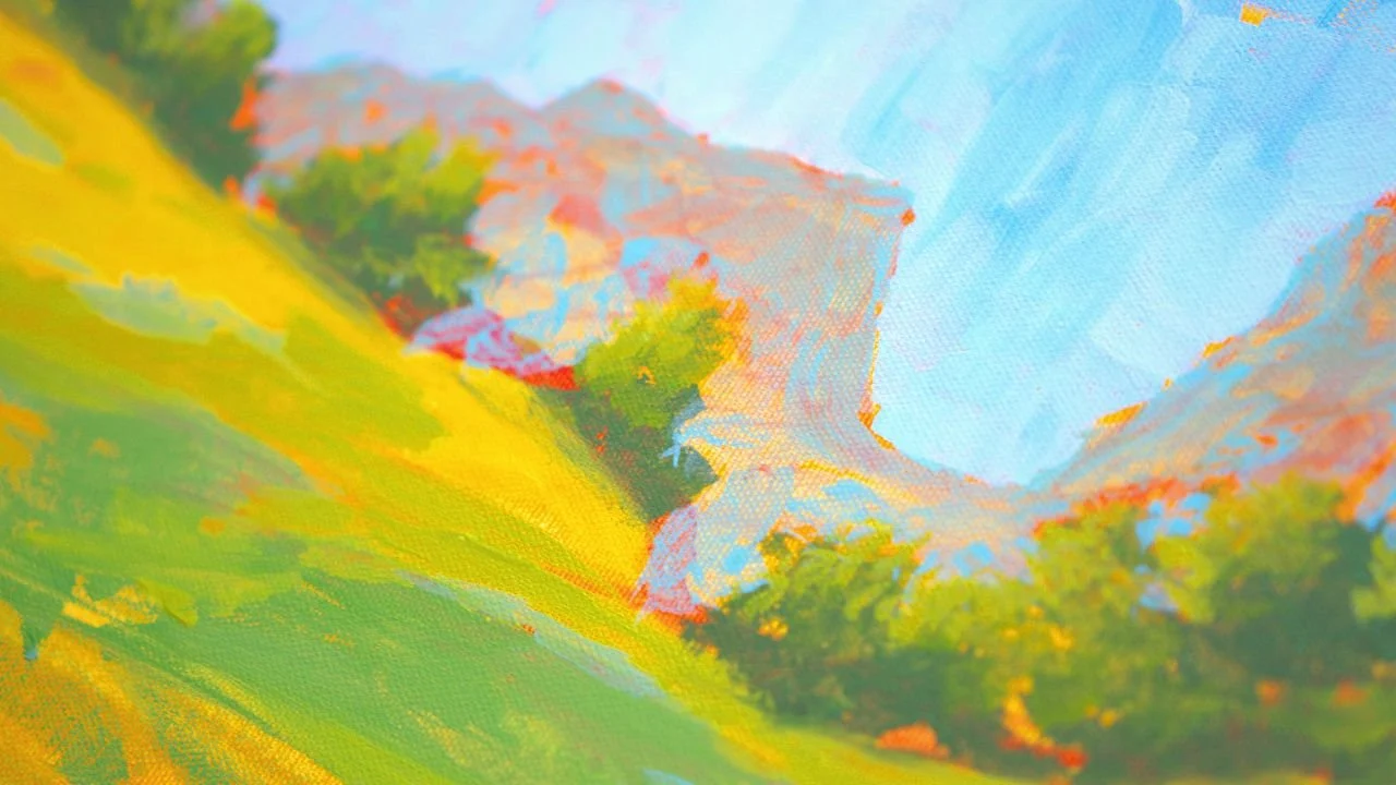 آموزش نقاشی منظره با یک قلم مو اکریلیک: تسلط بر ترکیب رنگ و کنترل قلم مو

