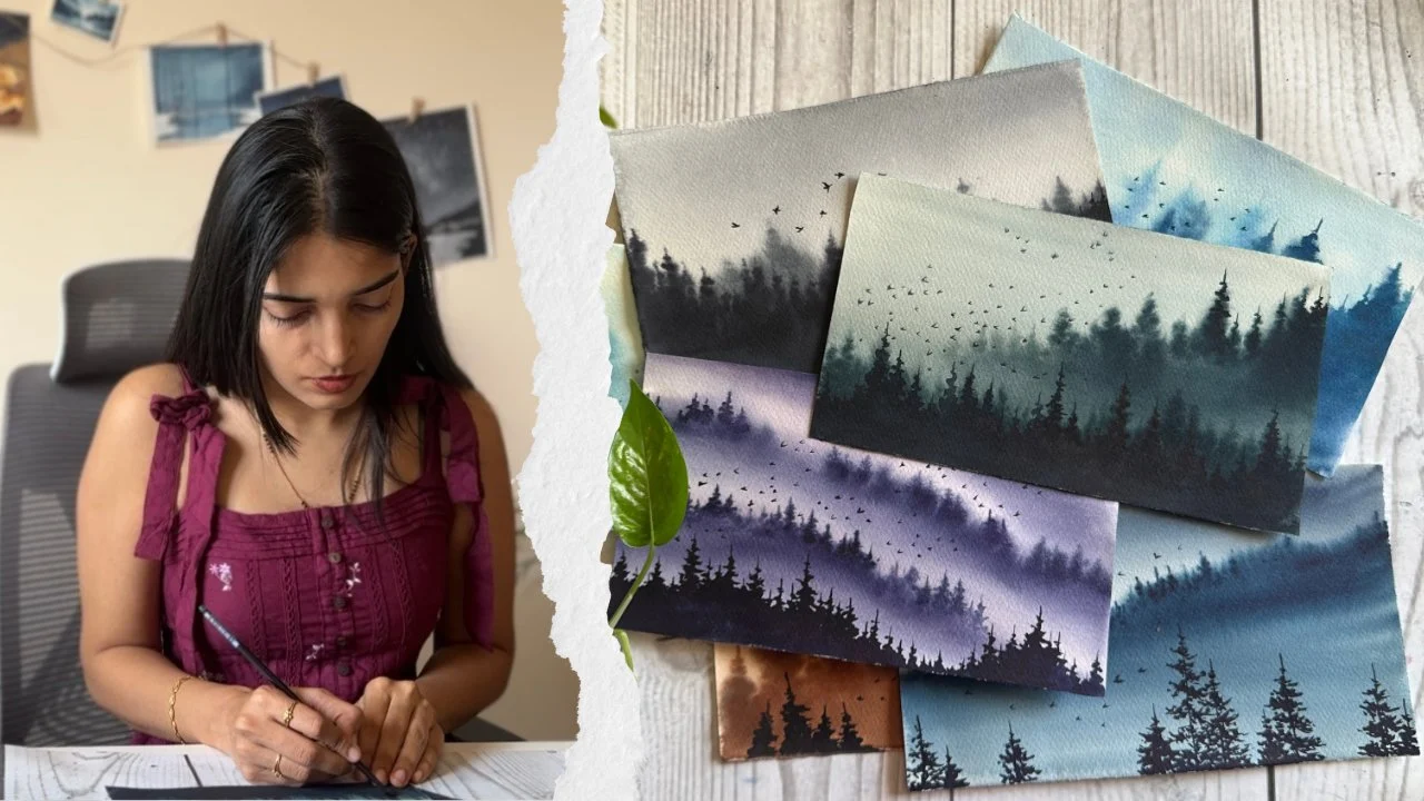 آموزش ۷ روز منظره‌های آبرنگ مه‌آلود: سفری آرام و خلاقانه برای نقاشی
