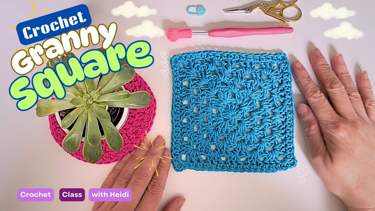 آموزش مربع مادربزرگ بدون درز قلاب بافی آسان (اصطلاحات ایالات متحده) آسان و مناسب برای مبتدیان

