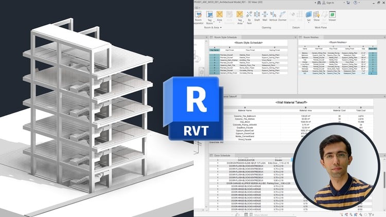 آموزش جداول BIM - متره و برآورد مقدار و متریال در رویت (Revit)