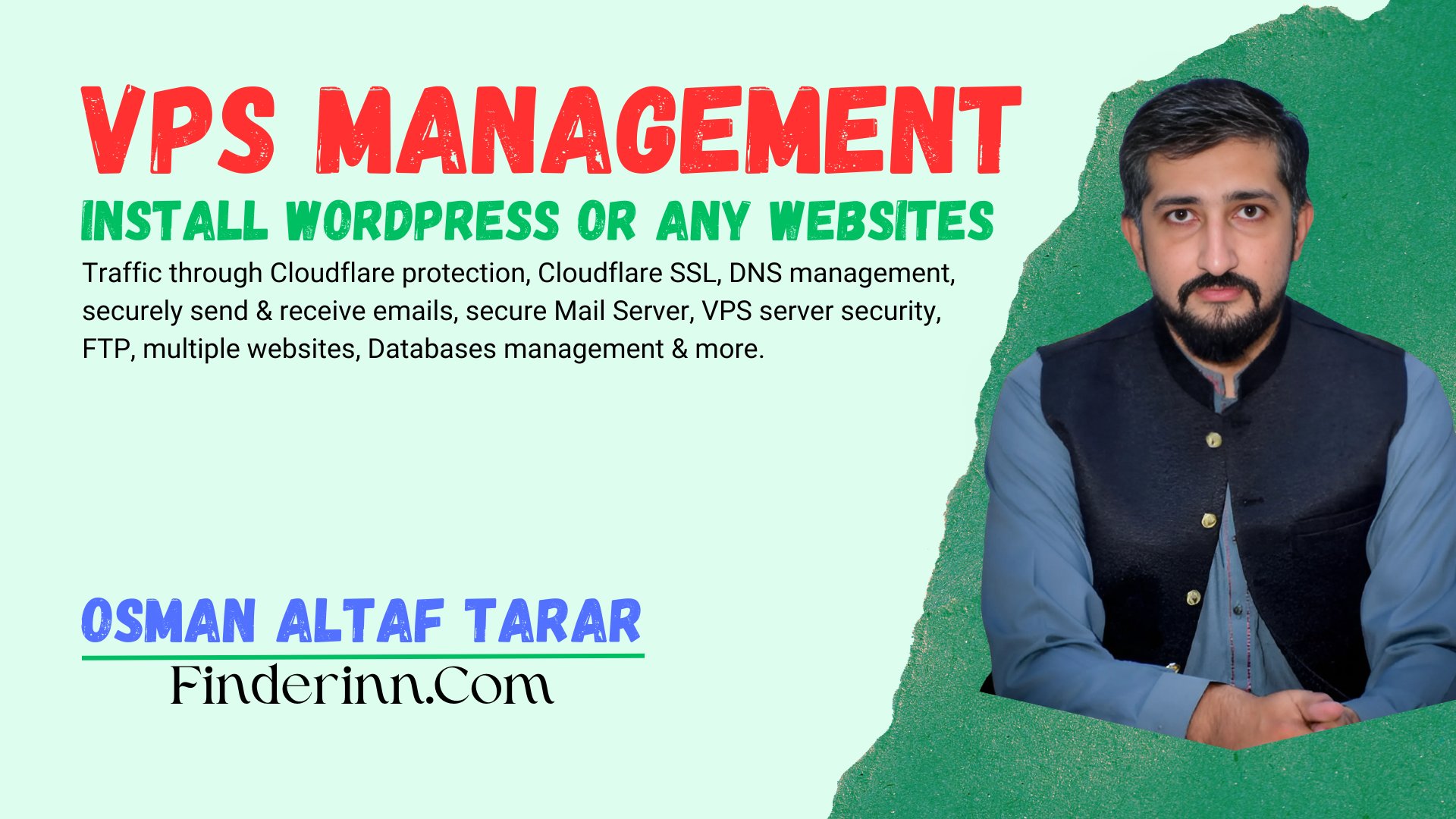 آموزش مدیریت VPS و دامنه، Cloudflare DNS SSL، WordPress، Mail Server، FTP، پایگاه داده، پشتیبان گیری