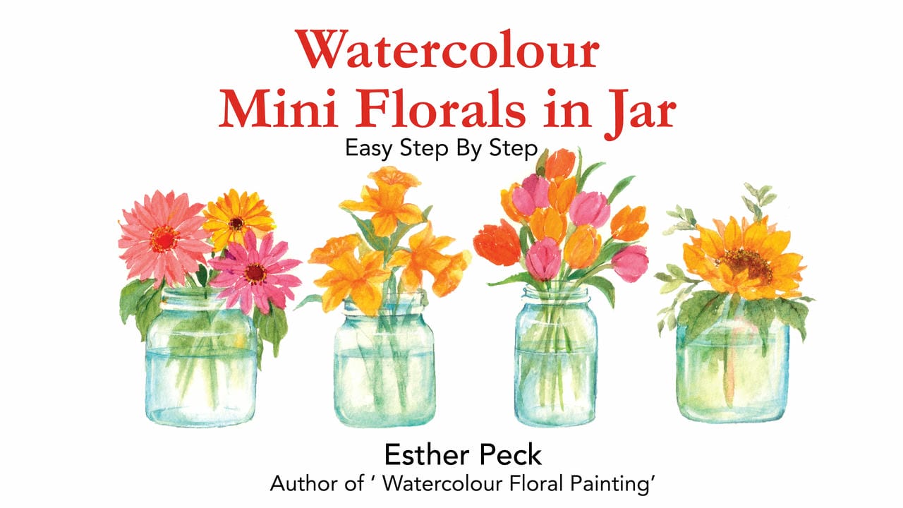 آموزش نقاشی‌های مینیاتوری گل در گلدان رنگی (آبرنگ)
