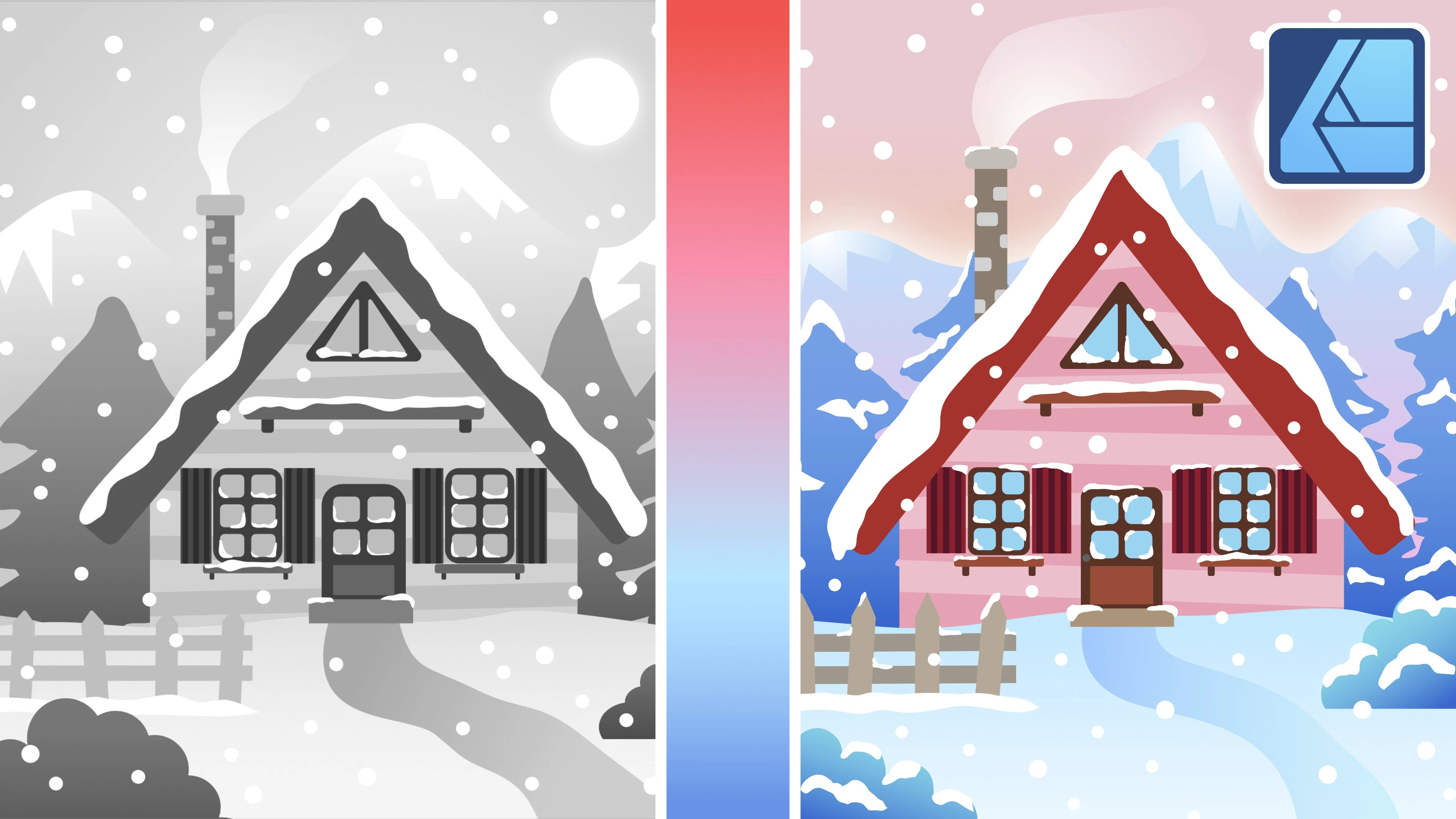 آموزش طراحی خانه‌های وکتور در Affinity Designer: تصویرسازی با گرادیان‌ها
