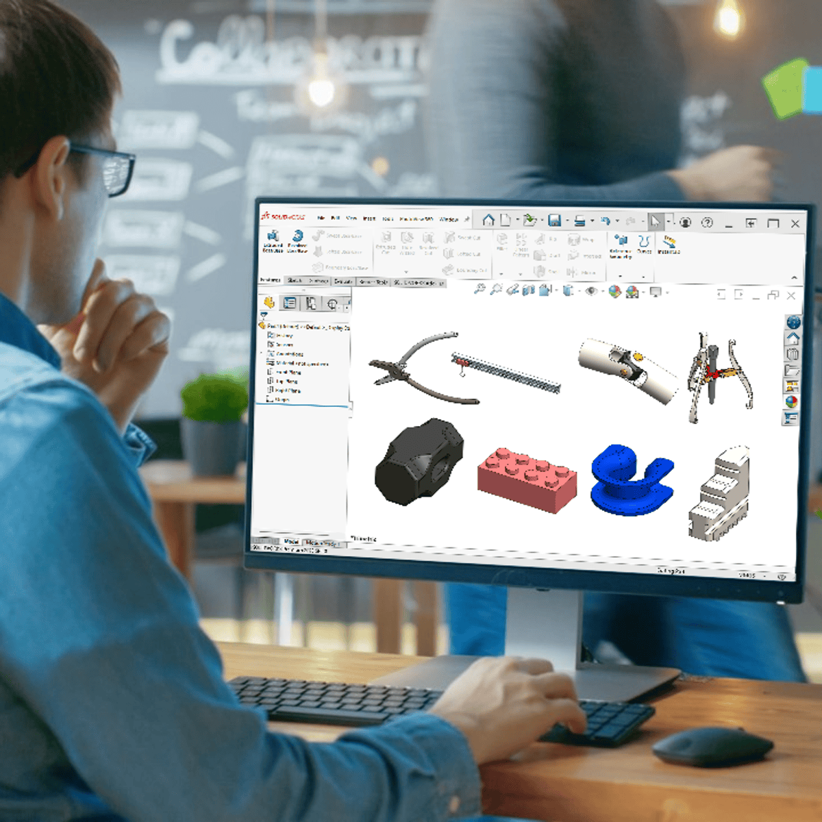 مدل‌سازی قطعات سطح آزمون و مجموعه‌های سالیدورکز (SOLIDWORKS)