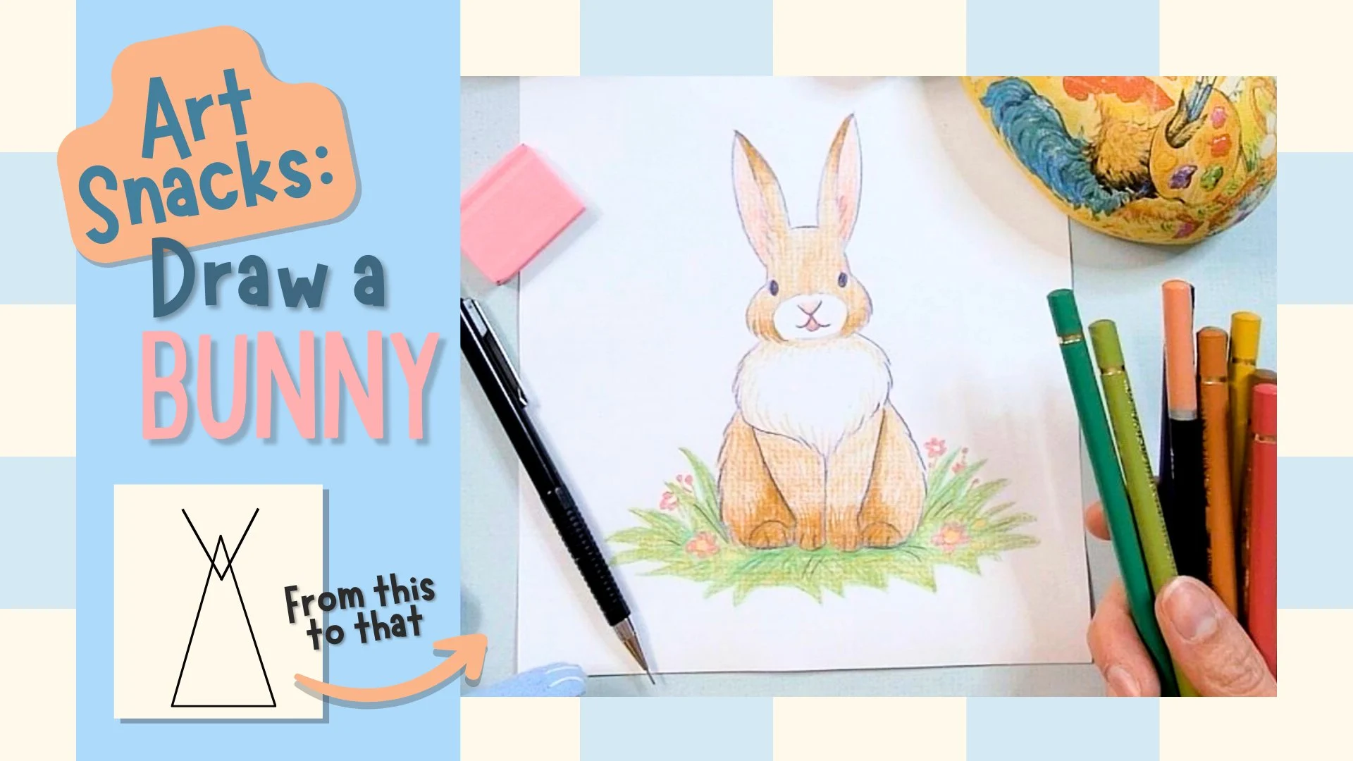 لقمه‌های هنری: آموزش نقاشی خرگوش بهاری
