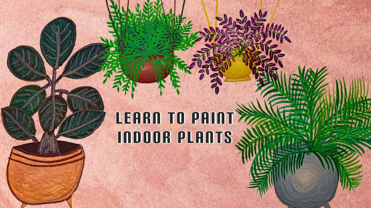 آموزش نقاشی با رنگ گواش: یاد بگیرید چگونه گیاهان آپارتمانی نقاشی کنید
