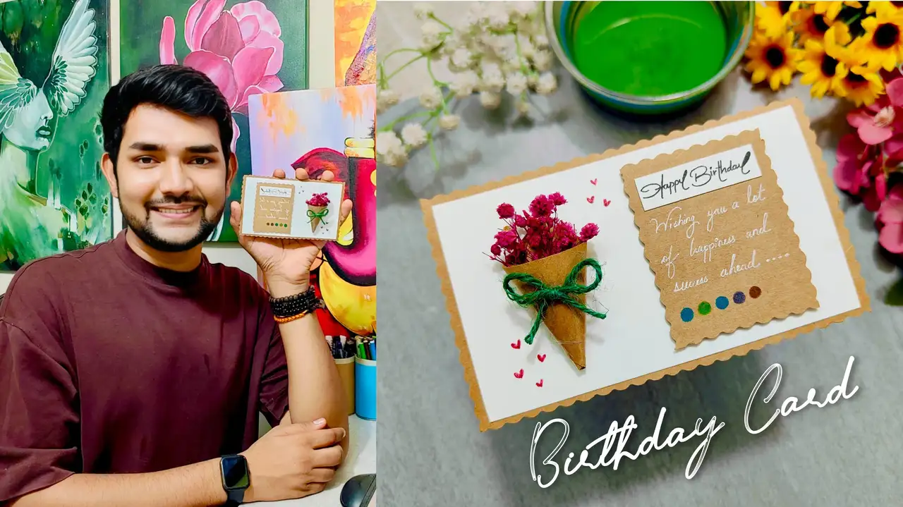 آموزش ساخت کارت تولد وینتیج با کاردستی آسان و ساده
