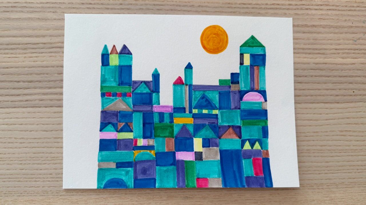 آموزش نقاشی آگاهانه: خلق قلعه‌ای با الهام از پل کلی
