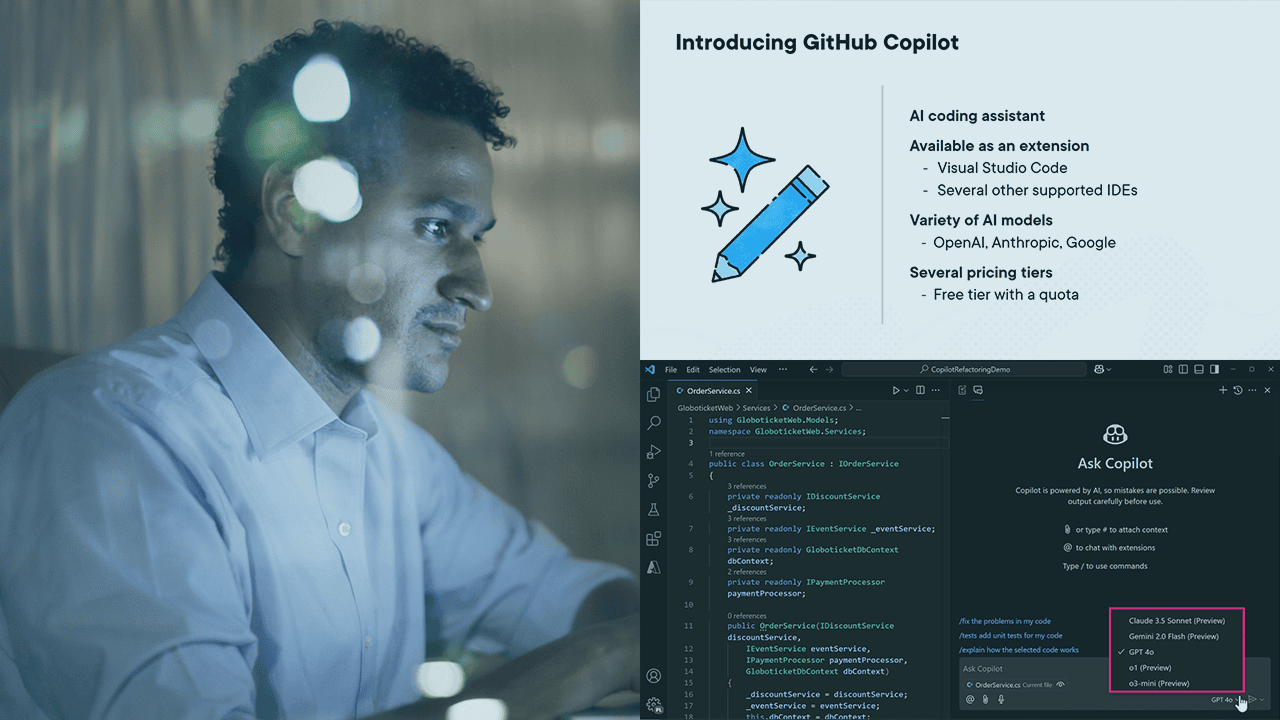 آموزش بازنویسی و بهینه‌سازی کد با GitHub Copilot