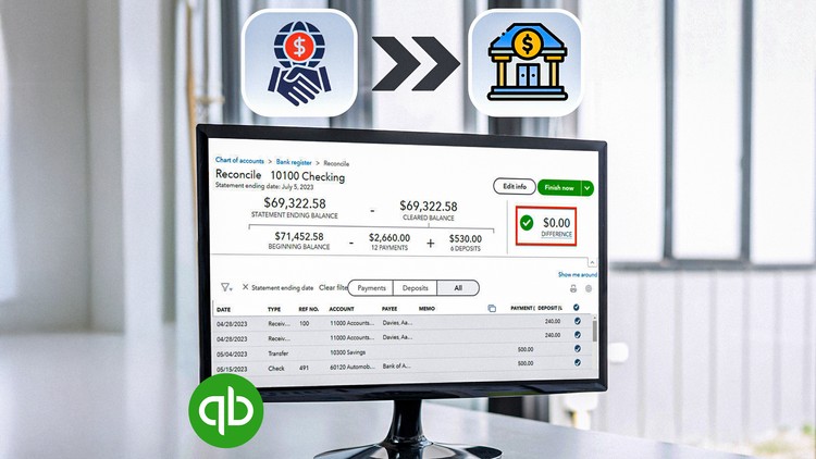 آموزش تطبیق حساب بانکی QuickBooks Online: اثبات صحت گردش حساب
