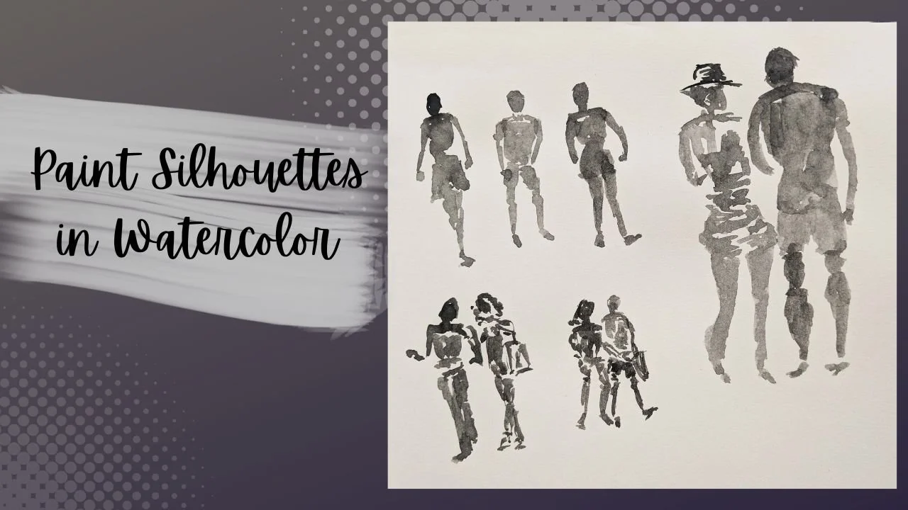 آموزش نقاشی سیلوئت‌های افراد با آبرنگ
