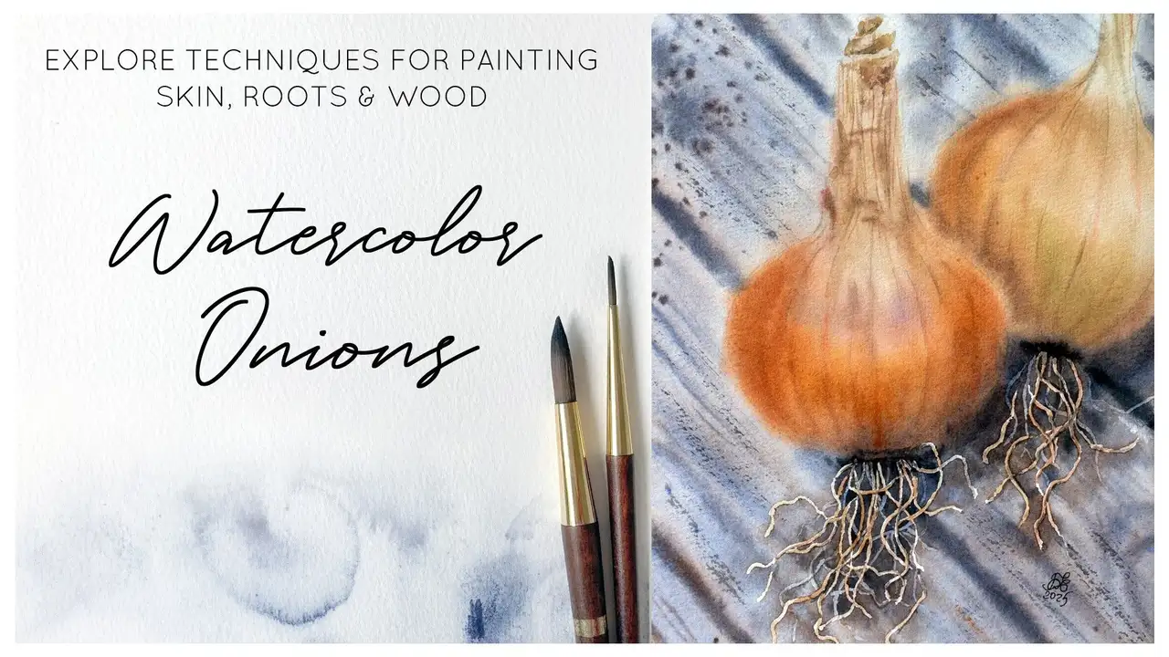 آموزش از غده تا قلم‌مو: نقاشی پیازهای دلربا با آبرنگ
