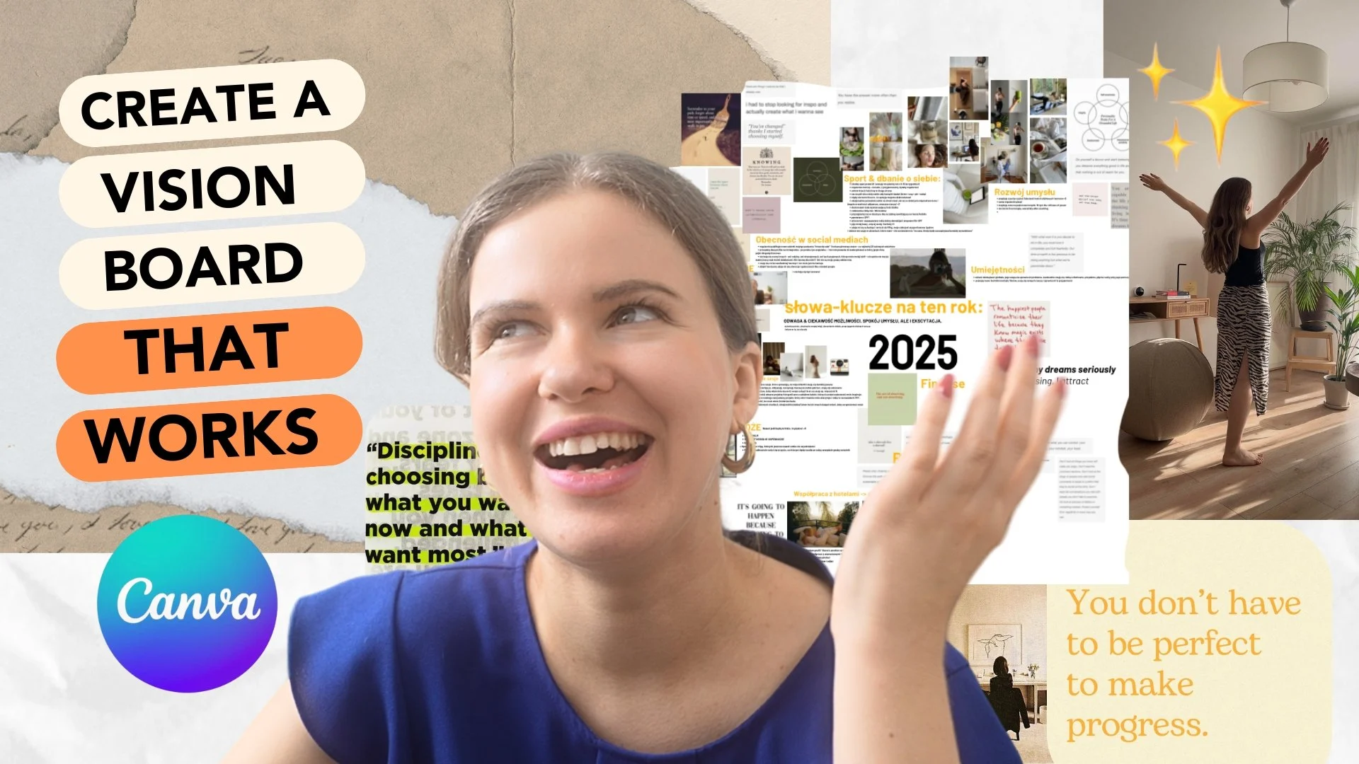 آموزش ساخت گربورد هدف در کانوا - برد ویژن / برد اکشن شما برای بهره‌وری، تمرکز و انگیزه
