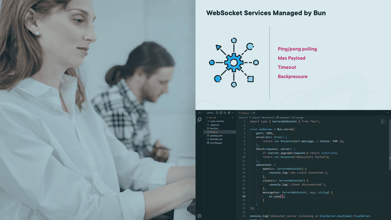 آموزش مرجع توسعه‌دهنده: پشتیبانی از WebSocket در Bun