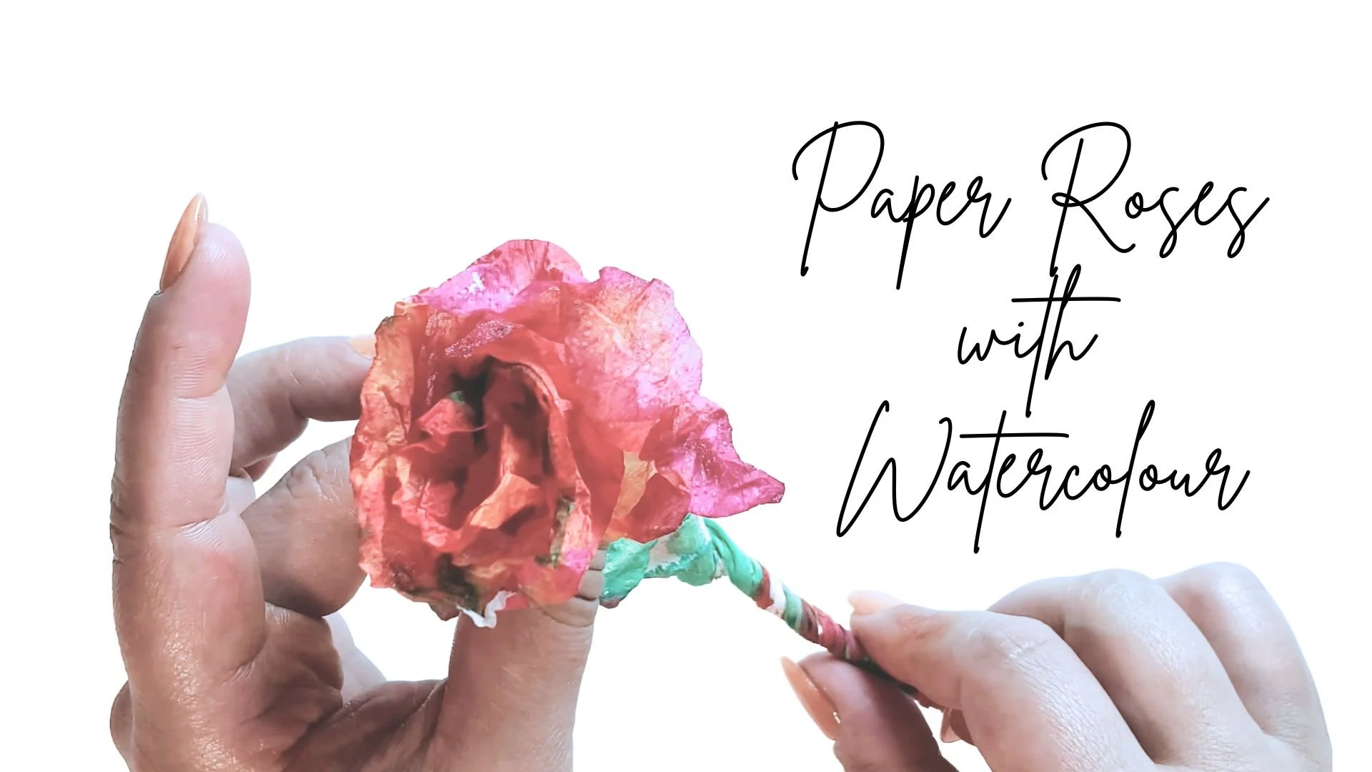 آموزش رزهای کاغذی با آبرنگ
