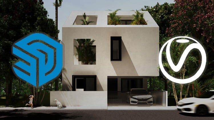 آموزش دوره کامل اسکچاپ و وی‌ری برای طراحی معماری
