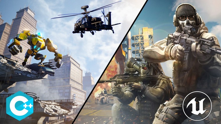 آموزش Unreal Engine C++: ساخت هلیکوپتر-ربات و بازی شوتر هوش مصنوعی

