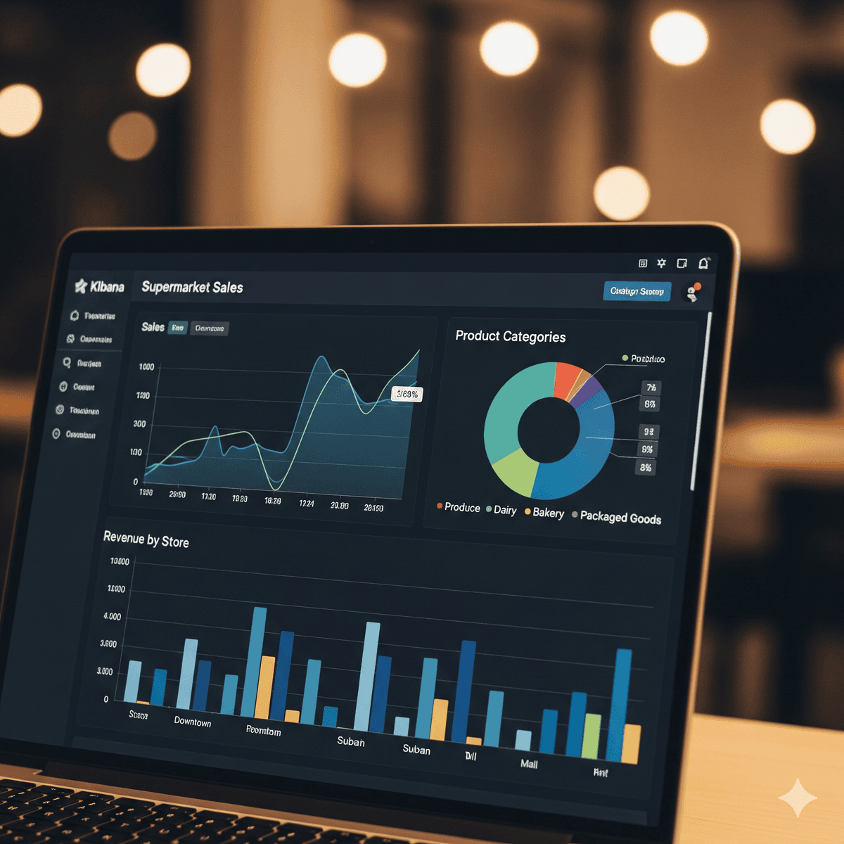 آموزش تجسم و تحلیل فروش سوپرمارکت با کیبانا (Kibana)