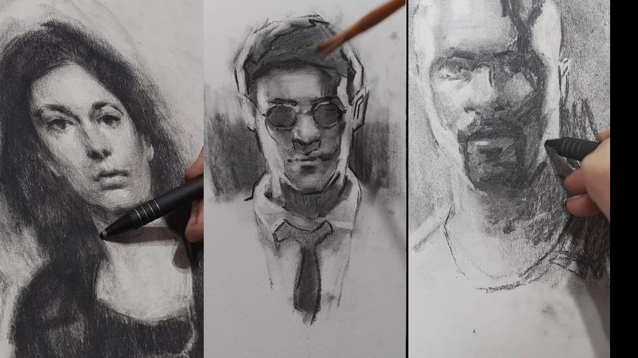 آموزش طراحی با ذغال اکسپرسیو و نقاشانه
