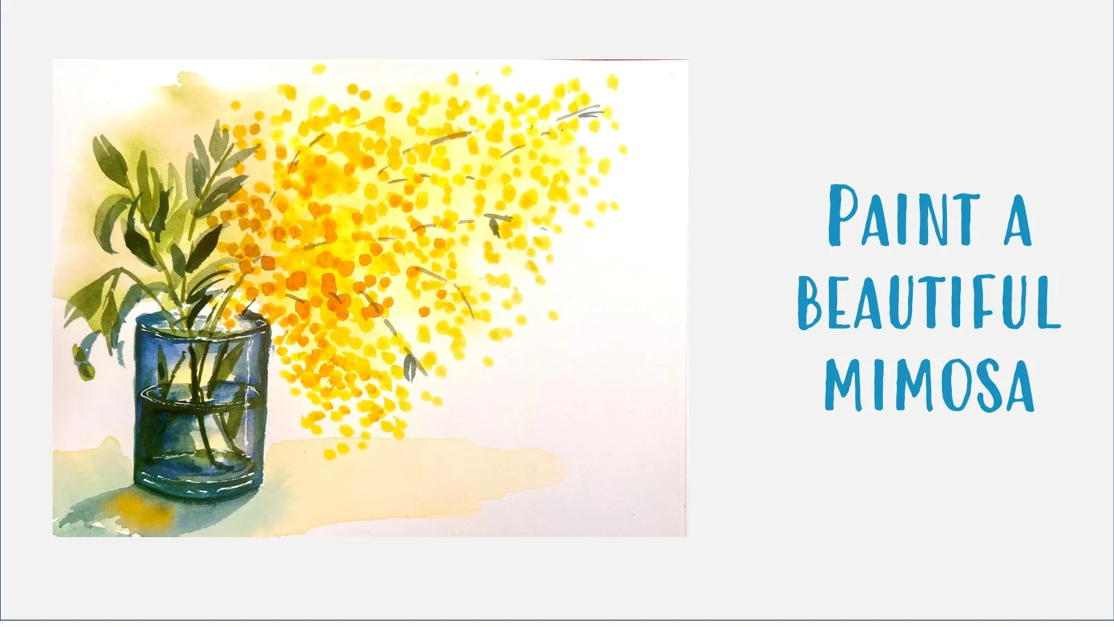 آموزش آبرنگ گل میموزا: گل آسان برای مبتدیان
