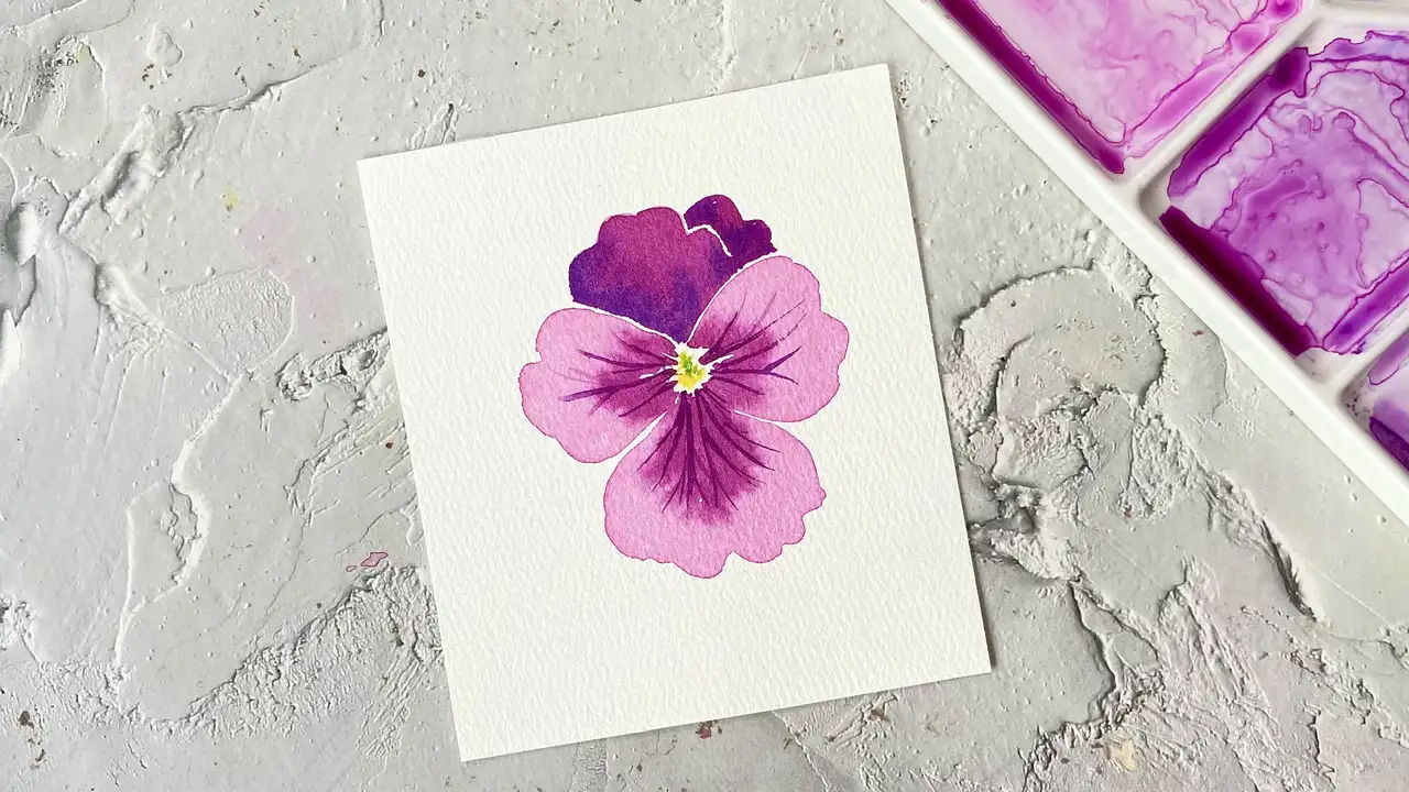 آموزش پَنسی واترکالر آسان با تکنیک خیس بر روی خیس
