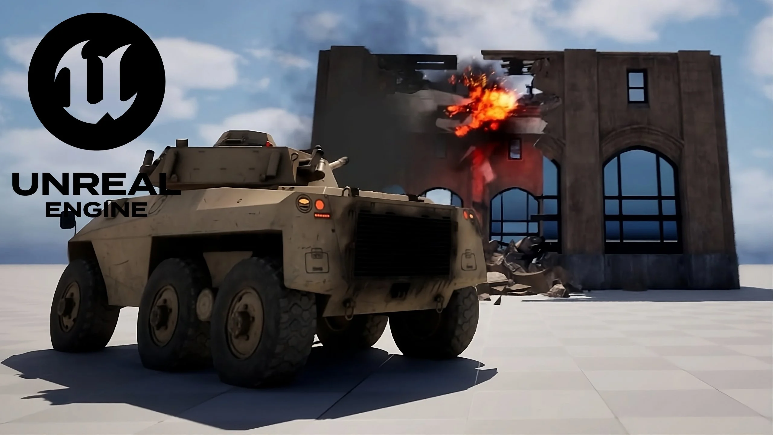 آموزش انریل انجین ۵، تخریب آشوب، نابودی ساختمان با انفجار و وسیله APC
