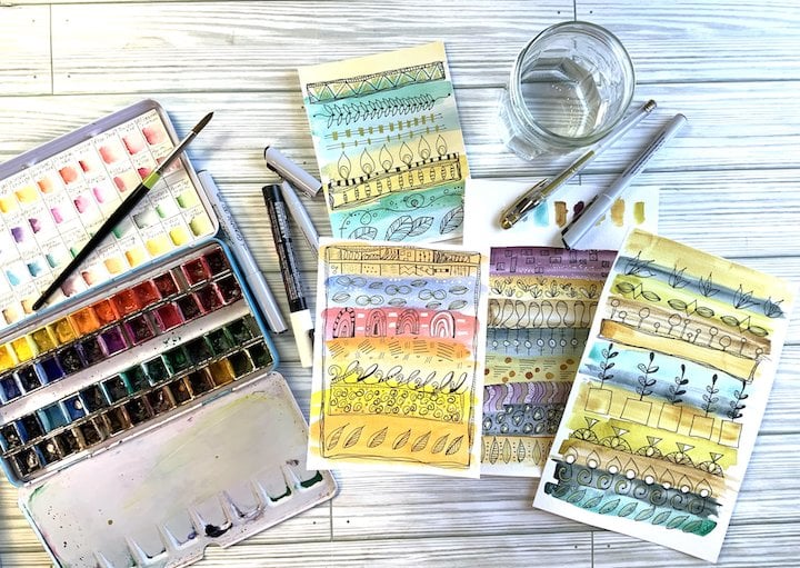 آموزش استارت خلاقانه: تکنیک آبرنگ و طراحی خطی برای غلبه بر سد هنری
