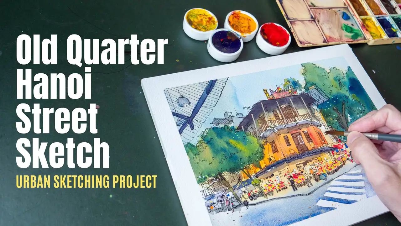 آموزش طراحی و اسکیس خیابانی در محله قدیمی هانوی (پروژه اسکیس شهری)

