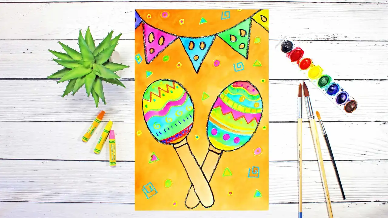 آموزش هنر برای کودکان و مبتدیان: نقاشی و آبرنگ از ماراکاس‌های جشن سینکودمایو
