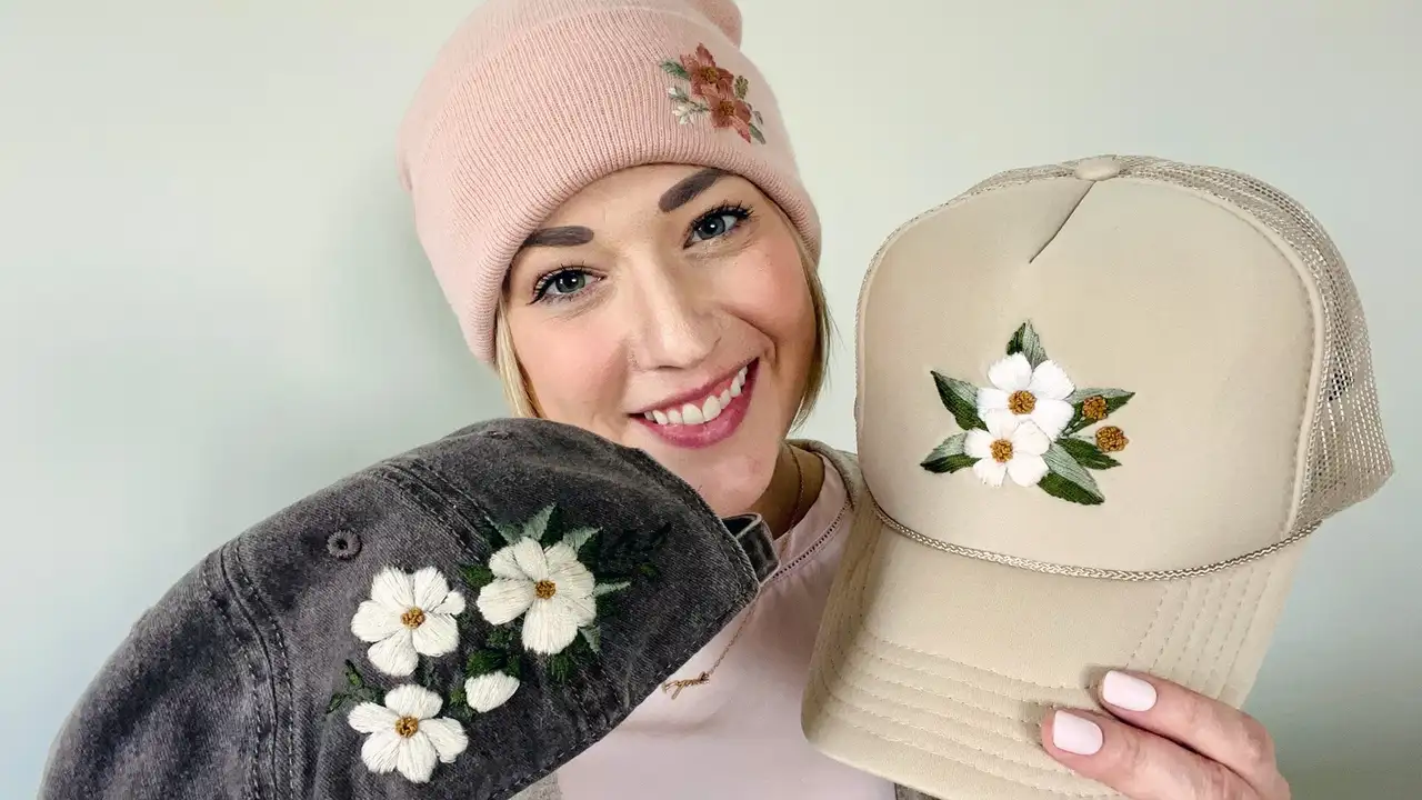 آموزش استایل خود را بدوزید: گلدوزی دستی طرح گل برای کلاه های شما
